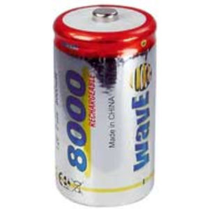 BATTERIA RICARICABILE TORCIONE D 8000 mAh PREZZO PER BLISTER (TORCIA SINGOLA)