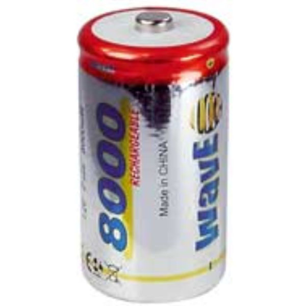 BATTERIA RICARICABILE TORCIONE D 8000 mAh PREZZO PER BLISTER (TORCIA SINGOLA)