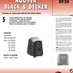 CONF 5 PZ SACCHETTO HOOVER COMPATIBILE CON TUTTI I MODELLI INDICATI NELLA FOTO