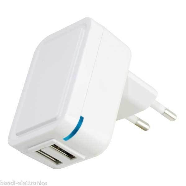 Alimentatore switching da rete 220V 2 porte USB 2,1A 5 v