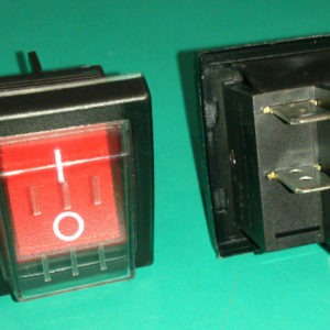 N° 1 PEZZO INTERRUTTORE LUMINOSO A BILANCERE CON PROTEZIONE GOMMA 2 POLI