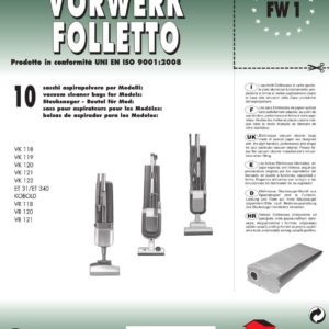 CONF 8PZ SACCHETTO VORWERK FOLLETTO KOBOLD 135 / VK 136 - Bandi Srl