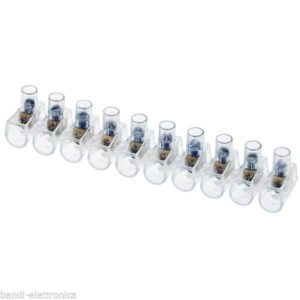 MORSETTI VOLANTI TRASPARENTI 10 POLI FORBOX 4,0 mm²  confezione 10 pezzi