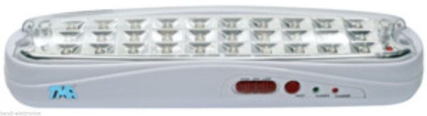 LAMPADA DI EMERGENZA RICARICABILE 30 LED FISSAGGIO A MURO