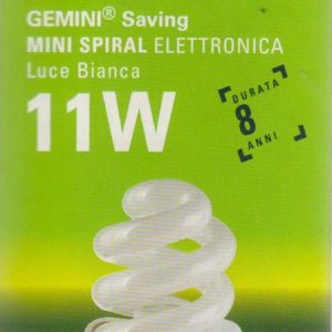 LAMPADA RISPARMIO ENERGETICO 11 WATT = 60 WATT ATTACCO E14 MINI SPYRAL