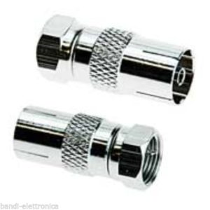 SPINOTTO ADATTATORE  SPINA F -PRESA 9,5  ADATTATORE PRESA TV-SAT (PEZZO SINGOLO)