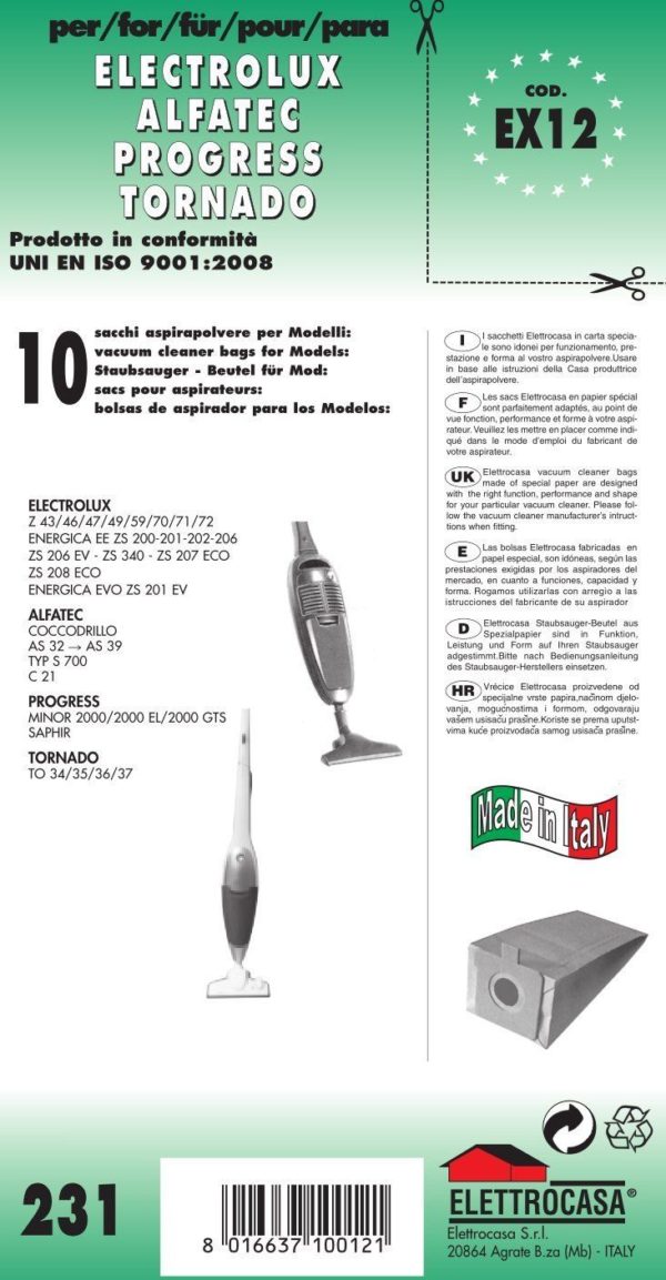 10 SACCHI BUSTE PROGRESS COMPATIBILE CON TUTTI I MODELLI INDICATI NELLA FOTO
