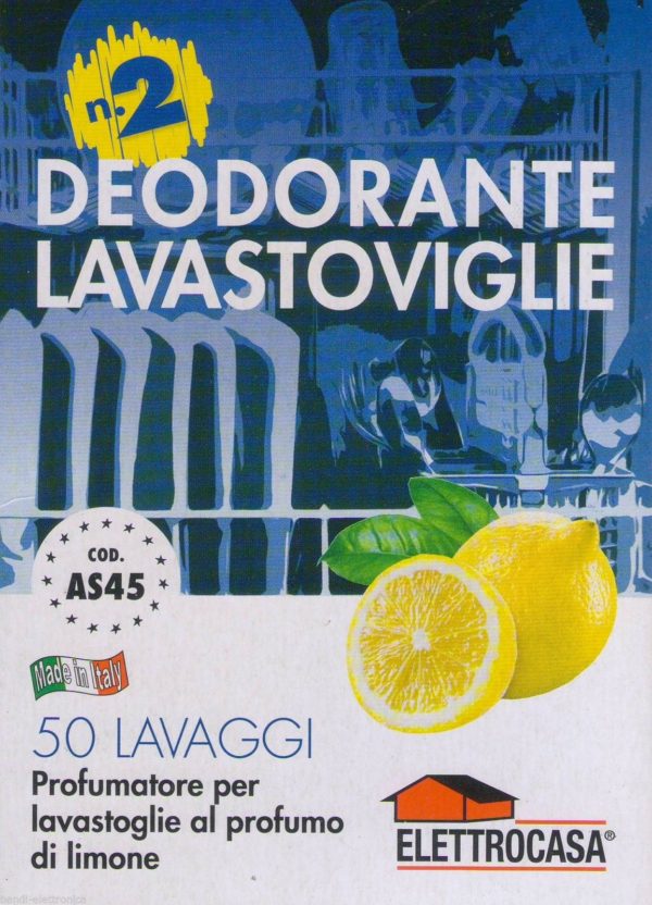 AS45 - 2 DEODORANTI AL LIMONE PER LAVASTOVIGLIE - PROFUMATORE LAVASTOVIGLIE