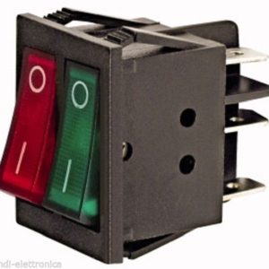 Doppio interruttore Rosso/Verde a bilancere luminoso