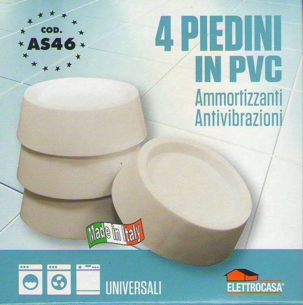 AS46  4 PIEDINI IN PVC ANTIVIBRANTI PER LAVATRICE ASCIUGATRICE LAVASTOVIGLIE