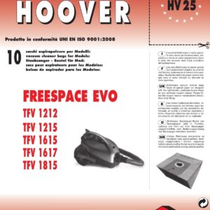 CONFEZ .10 SACCHI HOOVER COMPATIBILE CON TUTTI I MODELLI INDICATI NELLA FOTO