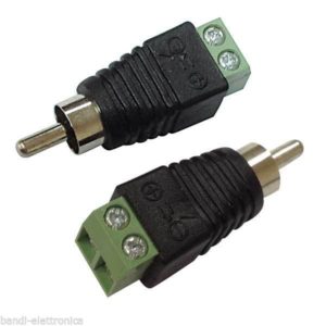 SPINA RCA NERA VOLANTE Con morsetti collegamento cavo a Vite