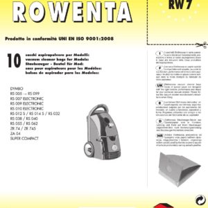 CONFEZ .10 SACCHI ROWENTA COMPATIBILE CON TUTTI I MODELLI INDICATI NELLA FOTO