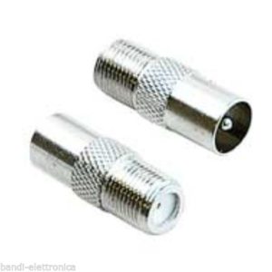 SPINOTTO ADATTATORE  PRESA F - SPINA TV 9,5mm (PEZZO SINGOLO)
