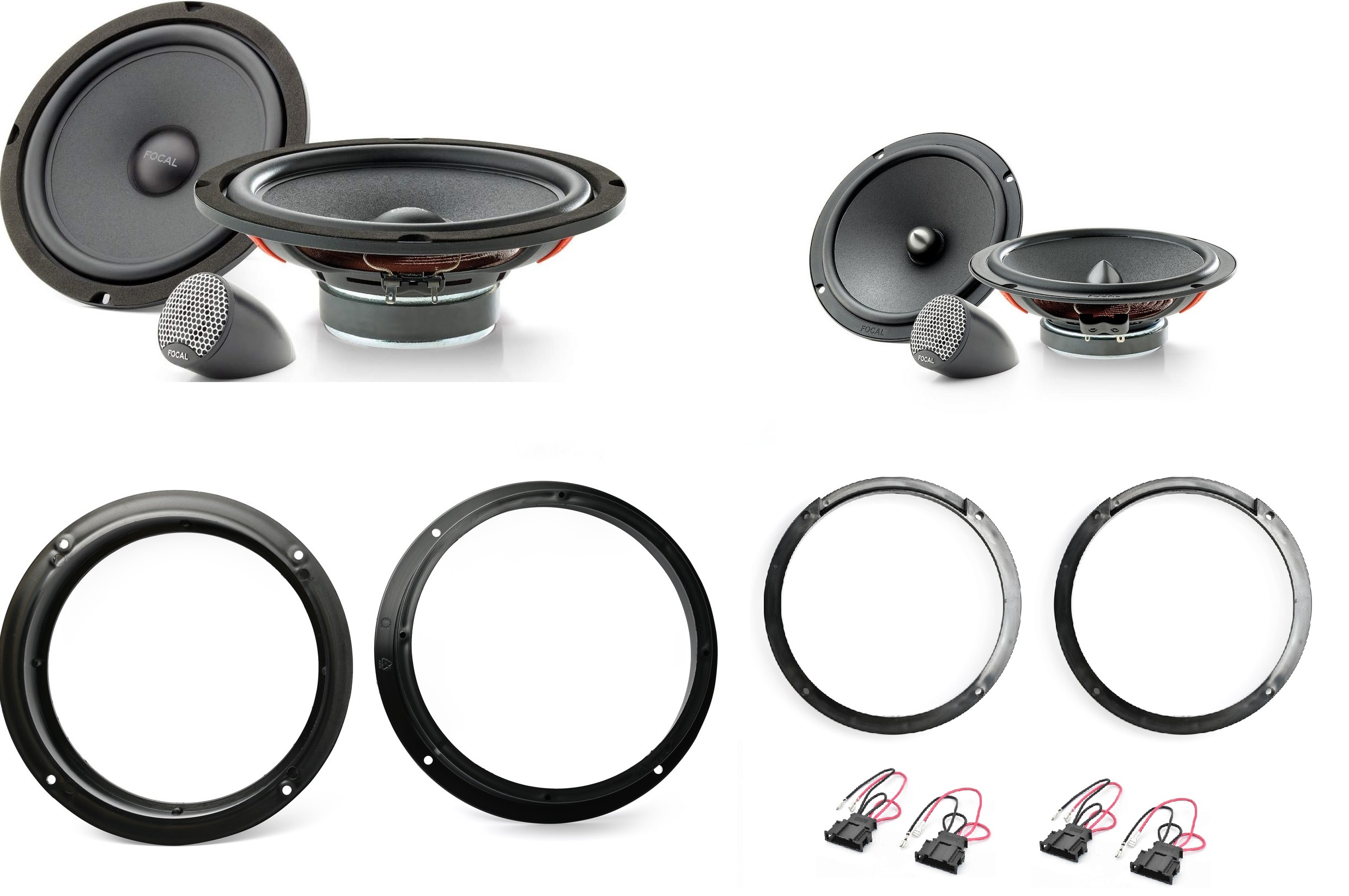 Kit 8 altoparlanti Focal Universal per Volkswagen Tiguan II (2016-2024) Anteriori e Posteriori
