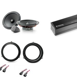 Kit 8 altoparlanti + amplificatore Focal Universal per AUDI A4 B8 dal 2007 al 2015 Anteriori e Posteriori