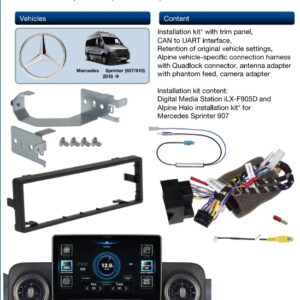 Kit multimediale Alpine ILX-F905D Halo9 per Mercedes Sprinter 907 serie dal 2018 e successivi.