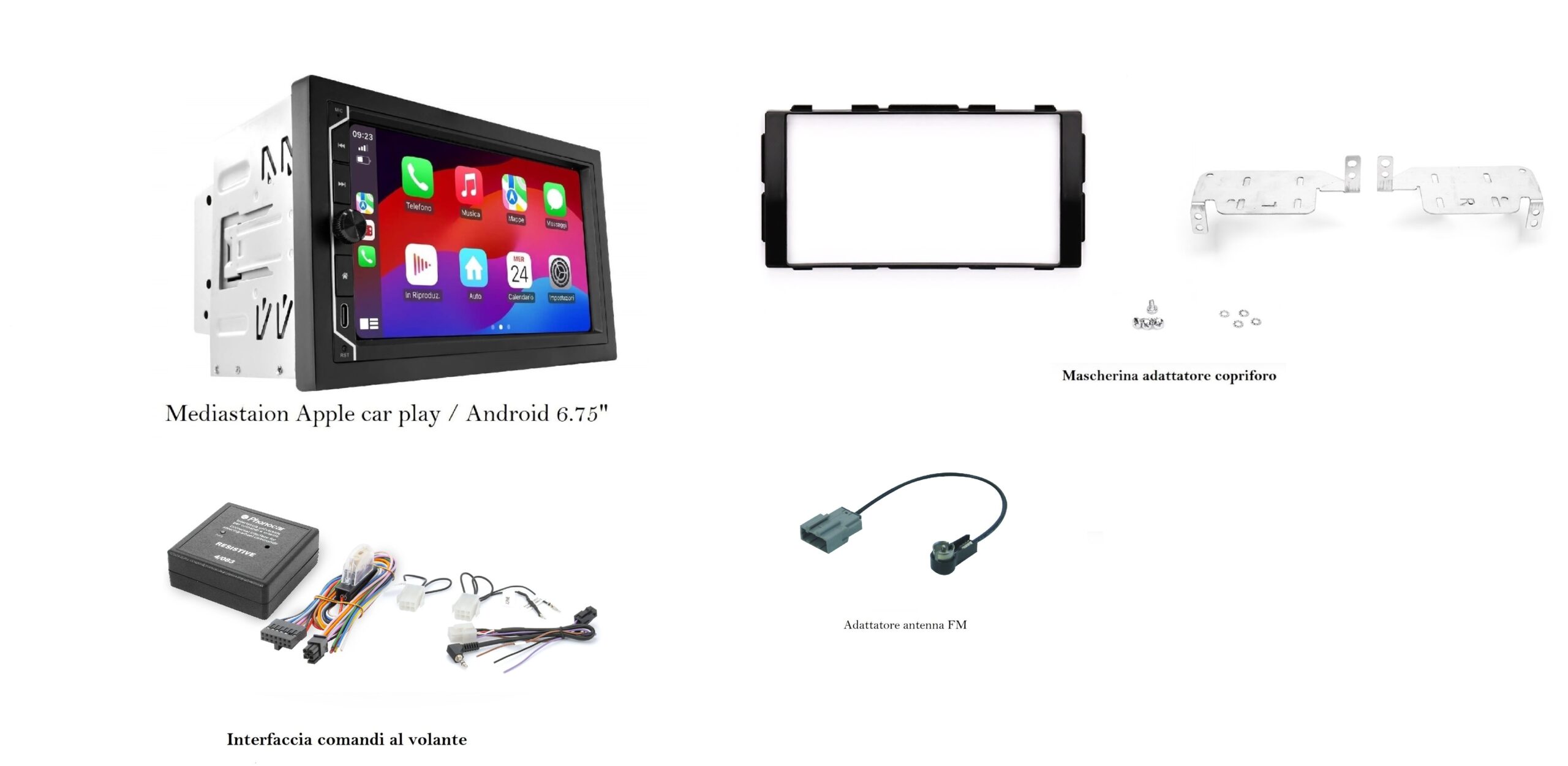 Sistema multimediale Wireless 6.75'' AA CP per Nissan Juke (F15) Wireless 6.75''