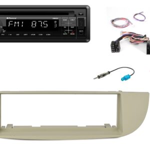 Autoradio bianca con CD per Fiat 500 comandi al volante , USB e SD Card, frontalino estraibile e Bluetooth